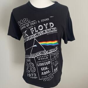 Pink Floyd Graphic T-Shirt Sz S Dark Side Of The Moon World Tour 1973 Black